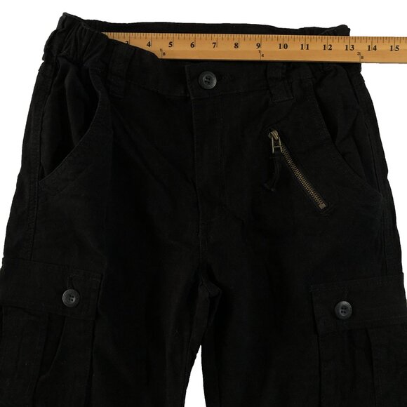 Must Way Cargo Pants Womens Size 4 Black Elastic Waistband Military Pockets - Picture 4 of 15
